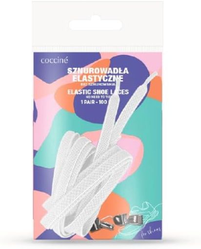 Coccinè Elastic Laces - Бели ластични връзки, плоски