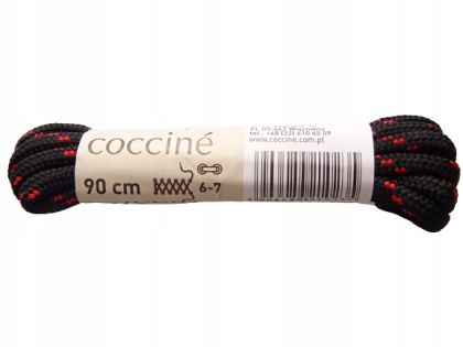 Coccinè Trekking - Обли връзки 90 см, черни с червено