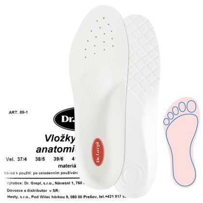 Dr. Grepl Спортни анатомични стелки - бели