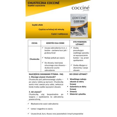 Coccinè Cleaning Wipes – Кърпи за почистване на обувки, 25 броя