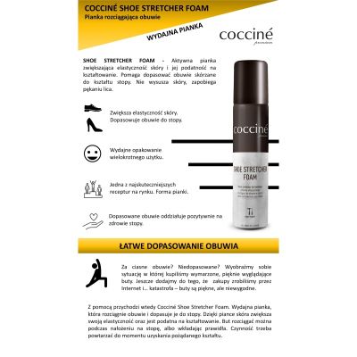 Coccinè Комплект 2in1 – пяна за разширяване на обувки с пакет мокри кърпички