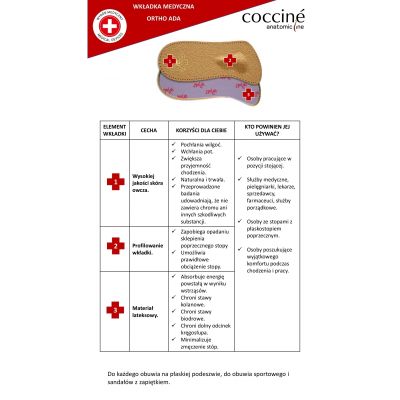 Coccinè Ada 2/3 Kожени стелки при напречно плоскостъпие