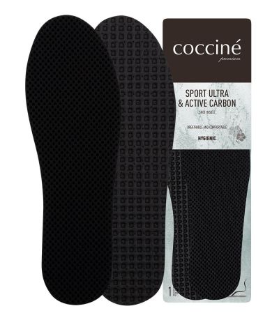 Coccinè Sport Ultra & Active Carbon Black - Спортни стелки с активен въглен, черни
