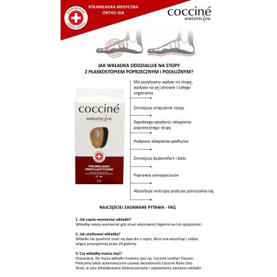 Coccinè Orto Ida - Ортопедични кожени стелки за метатарзална подкрепа