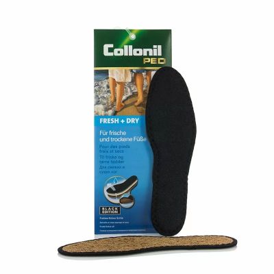 Collonil Fresh & Dry - Черни памучни стелки за бос крак